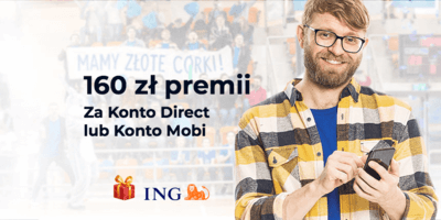Do 160 zł za otwarcie konta Direct albo Mobi w ING Banku Śląskim